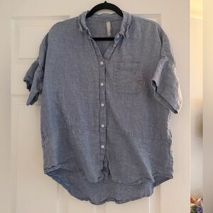 Athleta Women's Casual Button Down Shirt - Light Blue